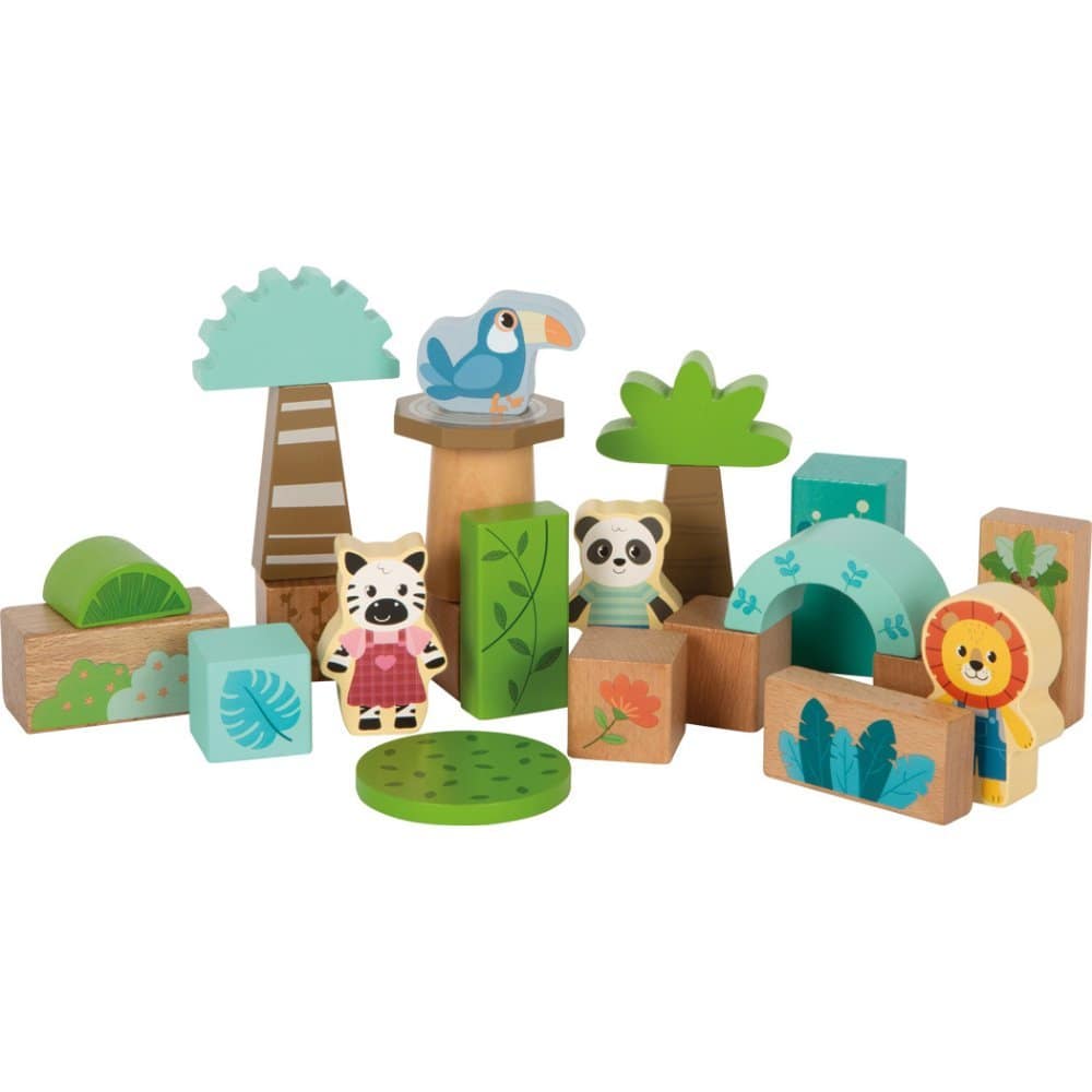 kube ndertimi prej druri me kafshe jungle per femije