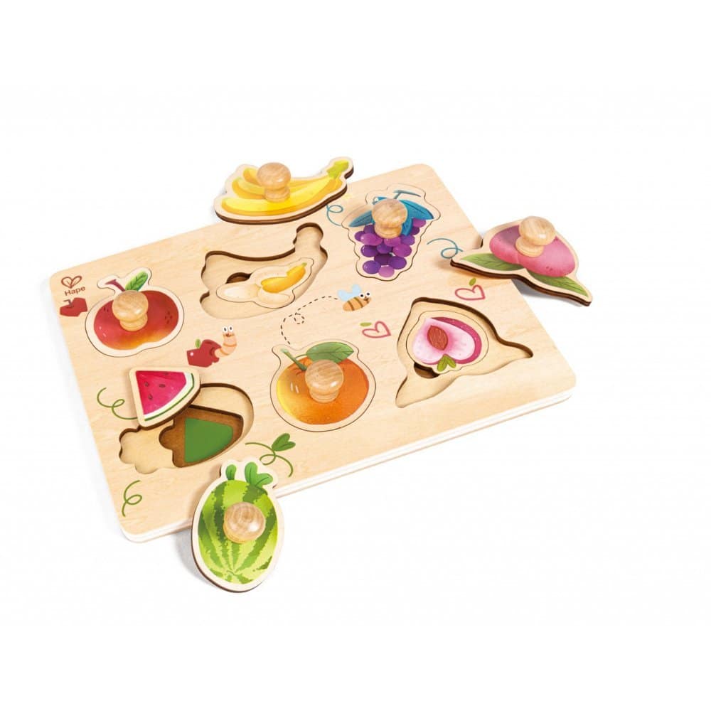 Puzzle me fruta për fëmijë Hape prej druri për zhvillimin e logjikës dhe motorikës