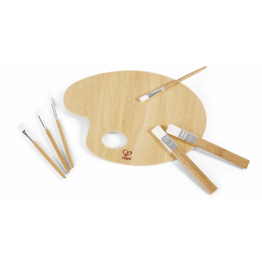 Paletë druri dhe furça pikture për fëmijë për aktivitete artistike