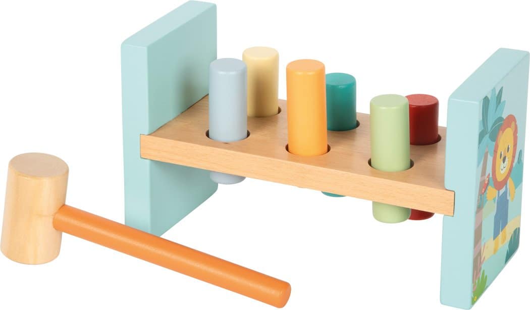 12763_42-klopfbank-jungle-friends-small-foot-loewe-dschungel-20251120 Bankë goditjeje prej druri për fëmijë “Jungle Friends” - Figura 1