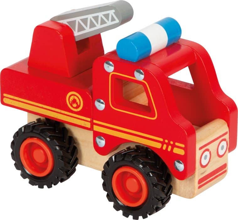 kamion zjarrfikës prej druri për fëmijë